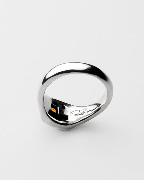Gem Signet in sterling silver — rear view showing the rounded band and ring interior
