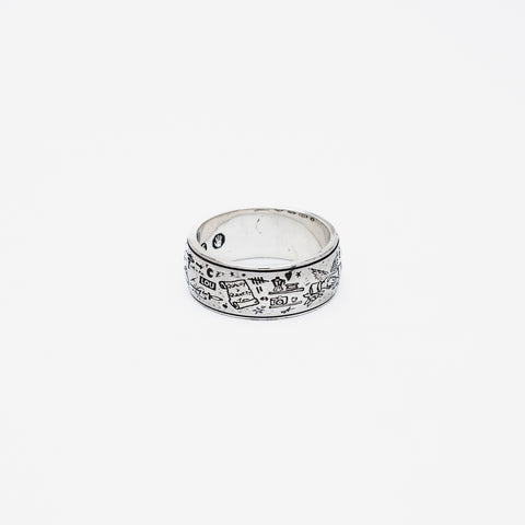 The Grad Ring in sterling silver — rear view of the engraved band