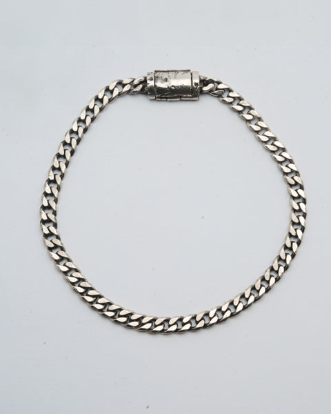 Lou's Cuban in sterling silver — full closed bracelet showing Cuban links and clasp
