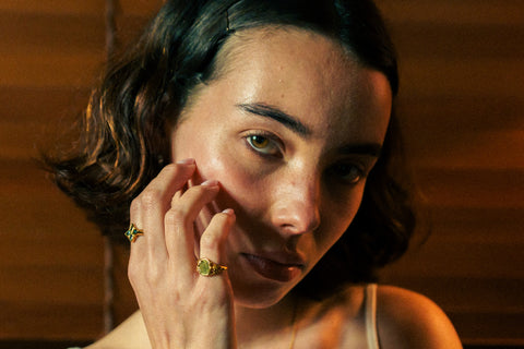 Asterism Ring | GOLD — September wearing photograph.