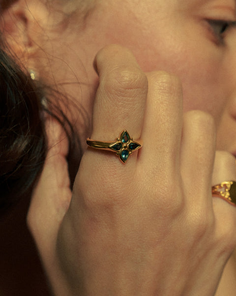 Asterism Ring | GOLD — September wearing photograph.