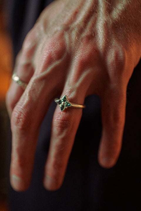 Asterism Ring — September wearing photograph.